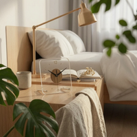 Square Desk Timepiece Rounded Corners Wood and Metal Timepiece Minimalist
