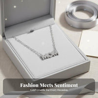 MOM Letter Necklace Sparkling Cubic Zirconia Gold Plated MOM Necklace Set