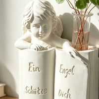 Sculptural Angel Wall Vase Lightweight Angel Sculpture with Glass Vase Space-Saving Hydroponic Planter Indoor for Entryways