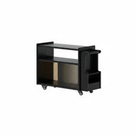 Easy to Move 2-Tier Rolling Side Table 360° Swivel Wheels 2-Tier Rolling Trolley Multi-Purpose Mobile Furniture High Load Capacity for Homeowners, Apartment Dwellers, Office Workers, Living Room, Bedroom, Small Areas, Kitchen