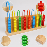 Student Nine-Gear Abacus for Grades 1-4, Textbook Synchronized Math Teaching Aid, Wooden Calculation Frame for Billions Place Value