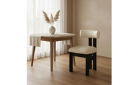 Solid Wood Backrest Chair Retro Design French Style Dining Chair for Bedroom, Living Room