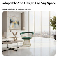 Modern Design Upholstered Armchair Comfortable Cushioning Upholstered Wireframe Chair Curved Backrest Lounge Seat Sturdy Construction for Interior Designers, Business Owners, Reception Area, Living Room, Home Office, Reading Nook