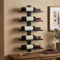 Wall Mounted Beverage Rack Bar Shelf Industrial Bottle Holder for Kitchen