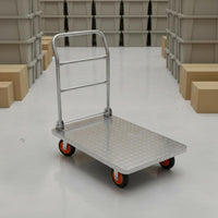 Foldable Heavy Duty Flatbed Trolley Quiet Wheels Folding Platform Truck Wear-Resistant Casters Steel Push Vehicle Dolly Easy Storage for Warehouse, Garage, Office