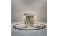 Trackside Railway Scene Building Model Kit Miniature N-Scale Model House Architectural Diorama Building Kit Hobby Grade for Collectors