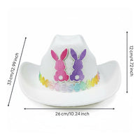 Easter Egg Decorated Hat Adorable Design Easter Cowboy Hat Lightweight for Girls