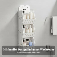Waterproof Punch-Non-Damage Bathroom Shelf Renter Friendly Bathroom Shower Organizer Space Saving for Renters, Students, Washroom