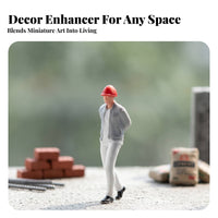 Molded 1:64 Scale Worker Figurine Handmade Standing Construction Figure 3D Printed Mini People Statue Painted for Model Hobbyists, Scene