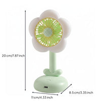 Adjustable Speeds USB Desk Fan with Light 2 Speed Settings Flower Shaped Desk Fan Quiet Operation for Students