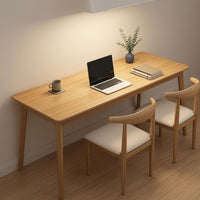 Long Rectangular Desk Thickened Board Wood Writing Desk Sturdy Long Study Table