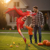 Hanging Inflatable Dragon Halloween Decoration with Lights Lighted Decoration for Porch