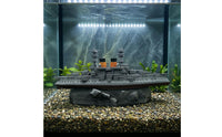 Underwater Battleship Ornament Gray Futuristic Warship Ornament Resin Battleship Model Detailed Aquarium Decor Tall Masts