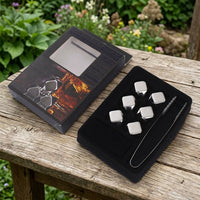 Storage Box with Stainless Steel Whisky Stones for Efficient Chilling, Diamond Shape Chilling Stones Gift for Him, Tongs Included for Gift Men