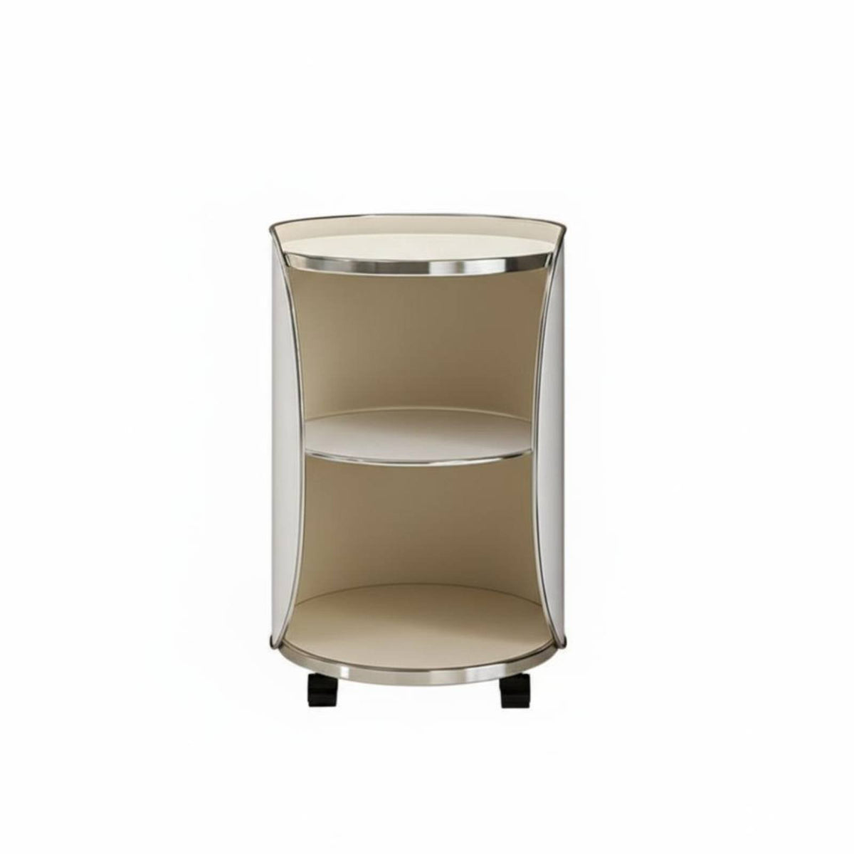 With Storage Wheeled Side Table Modern Design Cylindrical Rolling Cabinet Minimalist aesthetic Household Furniture Space Saving for Apartment Dwellers, Homeowners, Students, Living Room, Small Spaces, Bedroom, Office