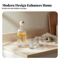 5 Pieces Light Luxury Design Glass Water Pitcher Set High-Temperature Resistant Glass Pitcher Set Elegant Aesthetic for Party Hosts, Kitchen
