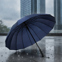 Waterproof Umbrella with 16 Ribs Classic Business Umbrella Sturdy Heavy Duty for Businessmen