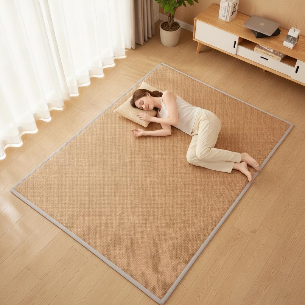 Summer Ice Rattan Mat Double-Sided Tatami Mattress Floor Mat Balcony Bedside Carpet Sleeping Pad Soft Mat