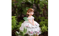 Magical Charm Blossom Dress Figurine Long-Lasting Resin Girl Statue Realistic Feature for Balcony