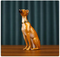 Colored Copper Greyhound Dog Zodiac Figurine for Home Office Decor
