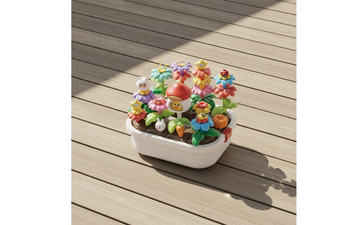 Interlocking Flower Garden Building Kit Creative Flower Building Toy Colorful Craft Kit DIY for Children, Toddlers, Playroom, Classroom