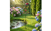 Frog Stake with Leaf Basin Whimsical Frog Garden Stake Painted Yard Art for Gardeners, Patio, Pond