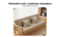 Sturdy Wood Frame Wooden Folding Sofa Bed Three-Seater triple-fold Mattress Sofa transformable Design Living Room Seating two-in-two-in-two-in-singleUse for Apartment Dwellers, Families, property owners, Bedroom, Home Office