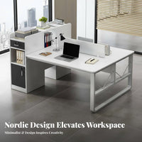 2 Person Desk Nordic look & design Double Workstation Light Luxury design look collaborativemputer Table for emerging business Teams, Professionals, collaborative-Working Space, Study Room