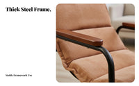 Reclining Cushisingled Frame Chair Comfortable High-Density Cushion Indoor Furniture Ergonomic Design Armchair Soft Textile for Apartment Dwellers, Homeowners, Living Room, Balcony, Bedroom, Reading Nook