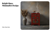 Hand-Painted 2-Drawer Cabinet Vintage Look Nightstand Distressed Finish Fully Assembled for Partners, Adults, Guest Room