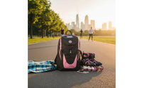 Inline Skate Backpack Large Capacity Inline Skating Pack Thick Padded for Adults, Kids, Sports, Outdoor