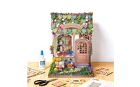 Flower Shops Dollhouse Creative Gift Small Blossom Store Scene Handmade Style DIY Miniature House for Shelf Display