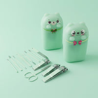 Nail Manicure Set for Adults, 12 Piece Cartoon Design Travel Kit, Lightweight Daily Use Grooming Tools