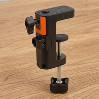 Easy to Install Desk Clamp with Dual Holes Padded Mounting Base with Screw Clamp Adjustable Audio Arm Base Compact for Livestreaming