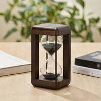 Hourglass with Wooden Frame Vintage-Inspired Hourglass Timer Sand Glass Decorative Classic for Desk, Office