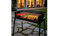 Heat-Resistant Foldable Charcoal Barbecue Heavy Duty Charcoal Grill with Storage Shelf Versatile Foldable Barbecue Grill Hygienic for Campers, Camping