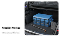 Foldable Design Collapsible Storage Bin Large Capacity Collapsible Caron-the-Go Container Anti-Slip Bottom Trunk Organizer Adjustable Compartments for Car Owners, Travelers, Families, Vehicle Interior, Long-Distance Travels, Grocery Shopping, Camping