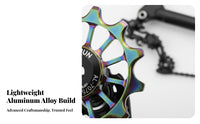 12T Guide Wheel Colorful Finish Ceramic Bearing Guide Wheel Rear Derailleur Pulley Lightweight Narrow Wide Derailleur Pulley