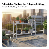 Movable with casters Rolling Flower Pot Rack Indoor & Outdoor Use Multi-Level Plant Shelf Tiered Design Display Stand Space-Saving for Gardeners, Homeowners, Apartment Dwellers, Balcony, Indoors, Living Room, Garden