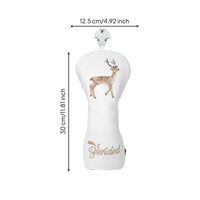 Shielding Embroidered Deer Headcover Synthetic Leather Course Wood Cover Secure Fit for Golfers