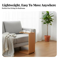 Nordic aesthetic C-Shaped Couch Table Minimalist Design C-Shaped Snack Table Multi-Functional Household Furniture Multifunctional for Apartment Dwellers, Remote Workers, Sofa Side, Living Room, Small Spaces, Home Office