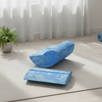 2 Pieces Fitness Block with Pad Contoured Rocker Block Ergonomic Foam Stability Pad for Yogis, Pilates Practitioners, Home Gym