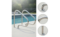 Stainless Steel Pool Handrail with Base Plates Long-Lasting Pool Railing with Base Plate Rust-Proof Handrails Compact