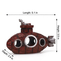 2-Pack Ceramic Aquarium Cave Aquatic Tank Decorations, Weighted Underwater Vessel Aquatic Tank Ornaments