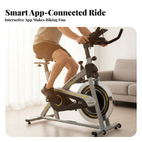 Fully Adjustable Seat & Handlebars Indoor Cycling Bike Space Saving Stationary Cycle Bike LCD Performance Monitor Fitness Equipment High Weight Capacity for Home Gym, Apartment Living