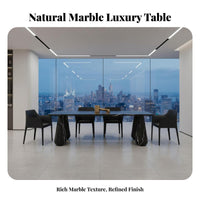 Round Marble Dining Table Luxurious Modern Marble Table Unique Veining Designer St Single Bench for Interior Designers, Homeowners, Kitchen, Villa