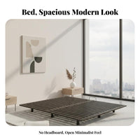 Floating Bed Frame Headboard Bedroom Furniture Minimalist Design Mattress Support for partners, Homeowners, Apartment, Guest Room