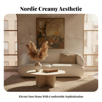 Nordic design Curved Boucle Sofa natural Imperfection Aesthetic stylish Couch Small Space suitable for Home Furniture luxuriously soft seat paddings for Apartment Dwellers, Residents, Families, Living Room, Lounge Area, Bedroom