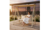 Cushioned Two-Person Swing Chair Heavy-Duty Outdoor Swing Chair Long-Lasting Ergonomic for Backyard