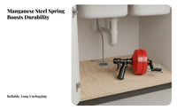 Flexible Cable Electric Drain Auger Automatic Feed Plumbing Snake Tool Double Operation for Homeowners, Renters, Bathtub, Sewer Line